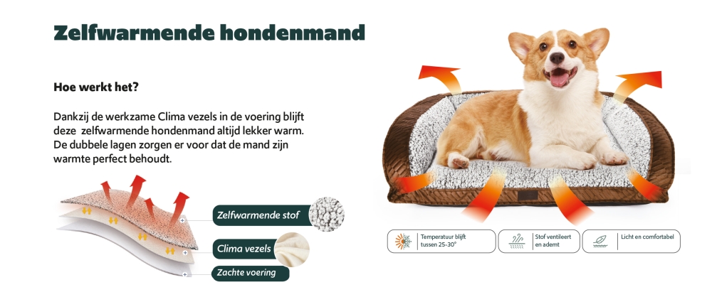 Quapas! Zelfverwarmend Bed Bruin